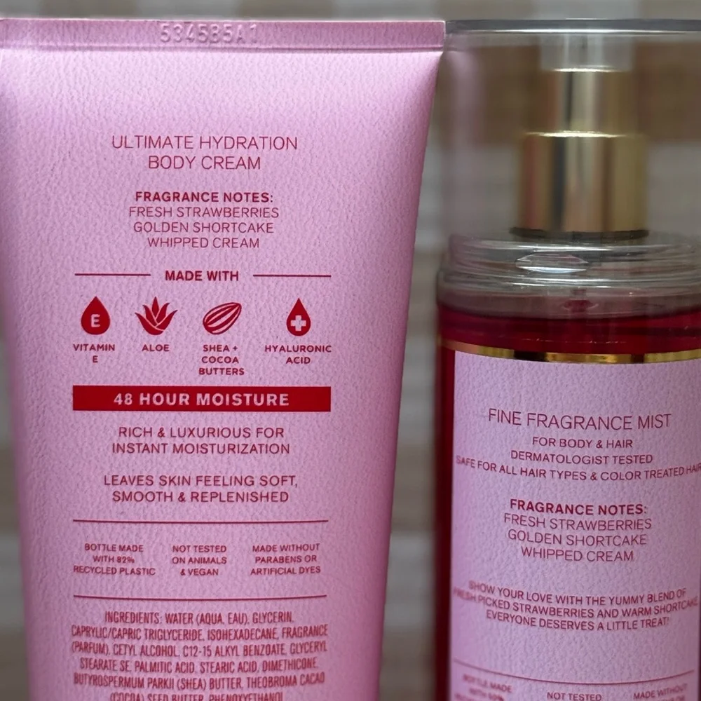 NEW B&BW Strawberry Pound Cake Fragrance and Body Cream Set